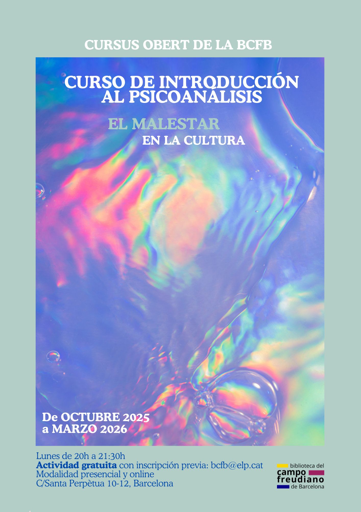 CURSO DE INTRODUCCIÓN AL PSICOANÁLISIS · CURSUS obert de la BCFB