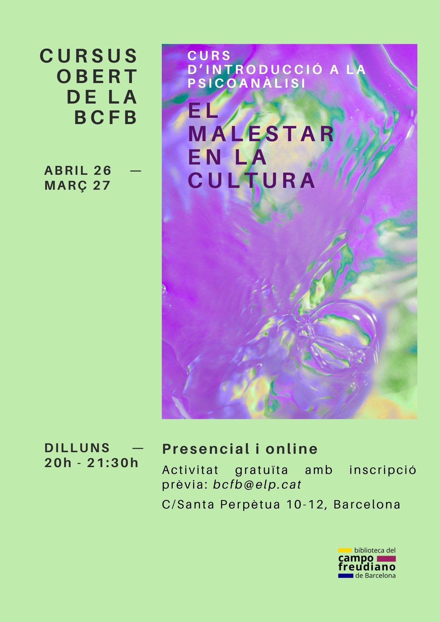 Curs d'introducció a la psicoanàlisi · CURSUS Obert de la BCFB